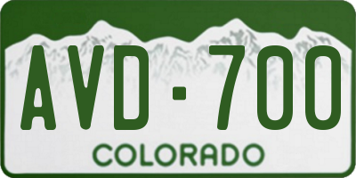 CO license plate AVD700