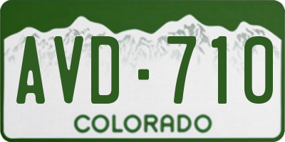 CO license plate AVD710
