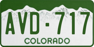CO license plate AVD717