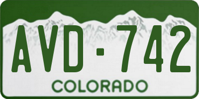 CO license plate AVD742