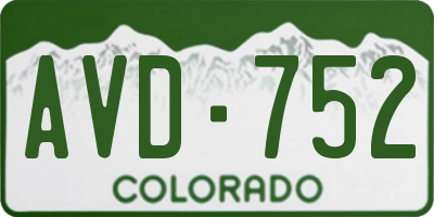 CO license plate AVD752
