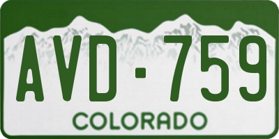 CO license plate AVD759