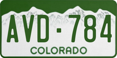 CO license plate AVD784
