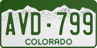 CO license plate AVD799