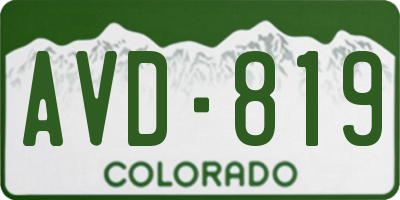 CO license plate AVD819