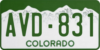 CO license plate AVD831