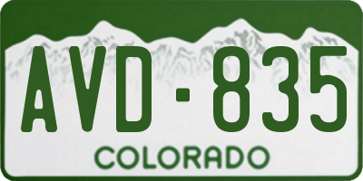 CO license plate AVD835