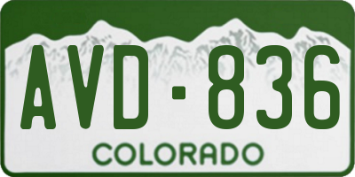CO license plate AVD836
