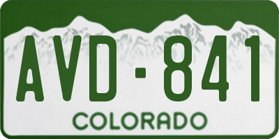 CO license plate AVD841