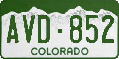 CO license plate AVD852