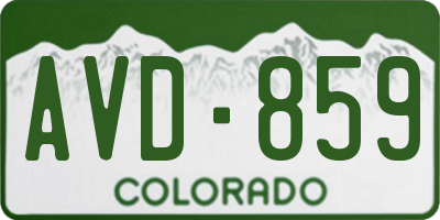 CO license plate AVD859