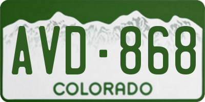 CO license plate AVD868