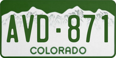 CO license plate AVD871