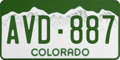CO license plate AVD887