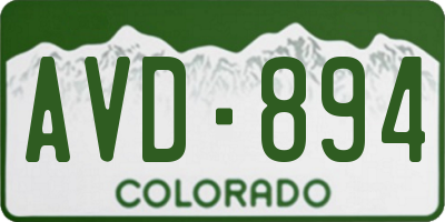 CO license plate AVD894