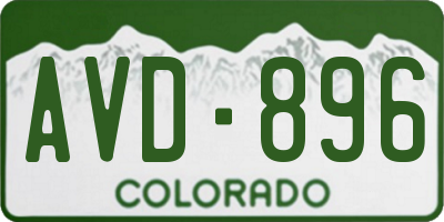 CO license plate AVD896
