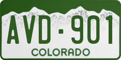 CO license plate AVD901