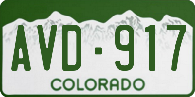 CO license plate AVD917