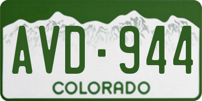 CO license plate AVD944
