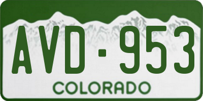 CO license plate AVD953