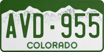 CO license plate AVD955