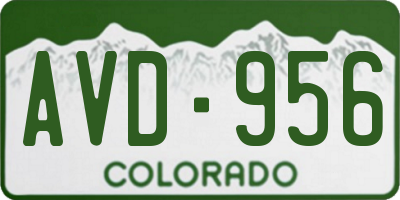 CO license plate AVD956