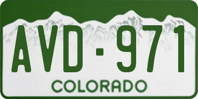 CO license plate AVD971