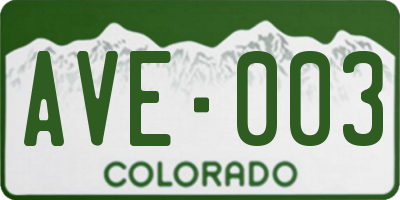 CO license plate AVE003