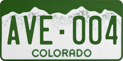 CO license plate AVE004