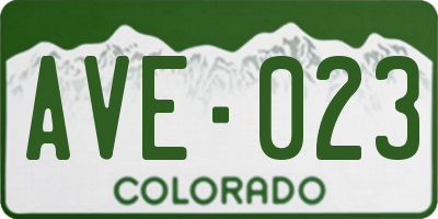 CO license plate AVE023