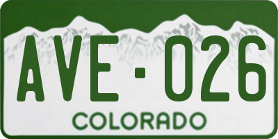 CO license plate AVE026