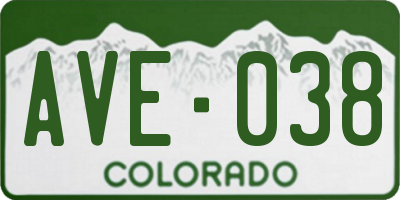 CO license plate AVE038