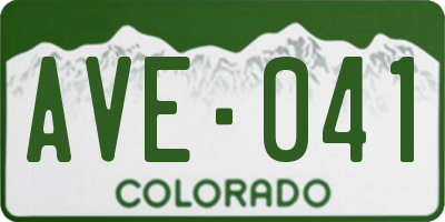 CO license plate AVE041