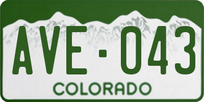 CO license plate AVE043