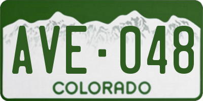CO license plate AVE048
