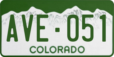 CO license plate AVE051