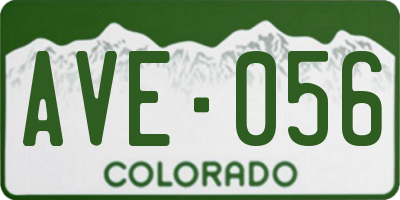 CO license plate AVE056
