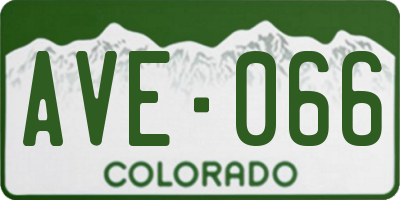 CO license plate AVE066