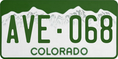 CO license plate AVE068