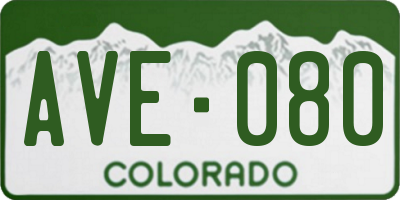 CO license plate AVE080