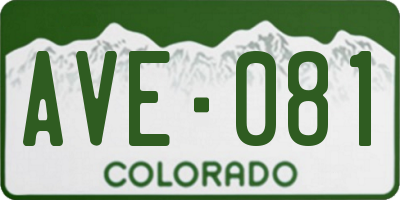 CO license plate AVE081