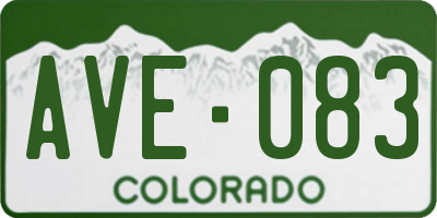 CO license plate AVE083
