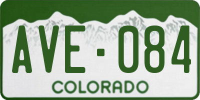 CO license plate AVE084