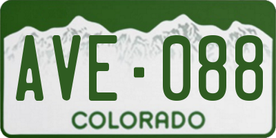 CO license plate AVE088