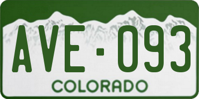 CO license plate AVE093