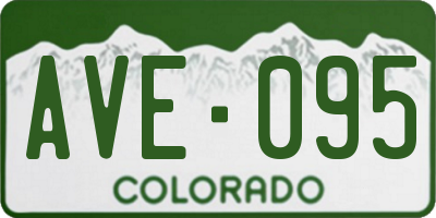 CO license plate AVE095