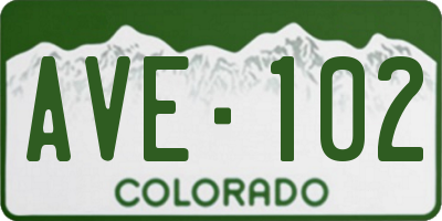 CO license plate AVE102