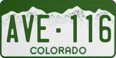 CO license plate AVE116
