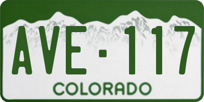 CO license plate AVE117