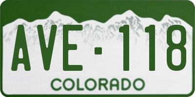 CO license plate AVE118